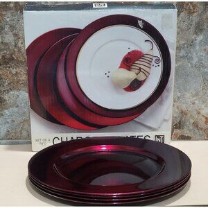 Linens N Things Set of 4 Red Charger Plates